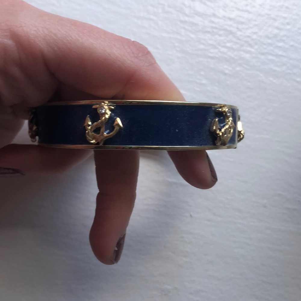 Navy and gold anchor bracelet